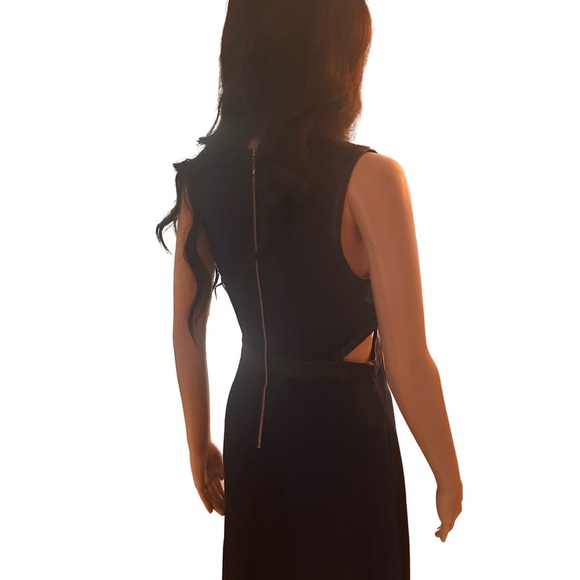 Twik Blue Sleeveless Fit and Flare Mini Dress with cutout details on sides - Picture 4 of 10